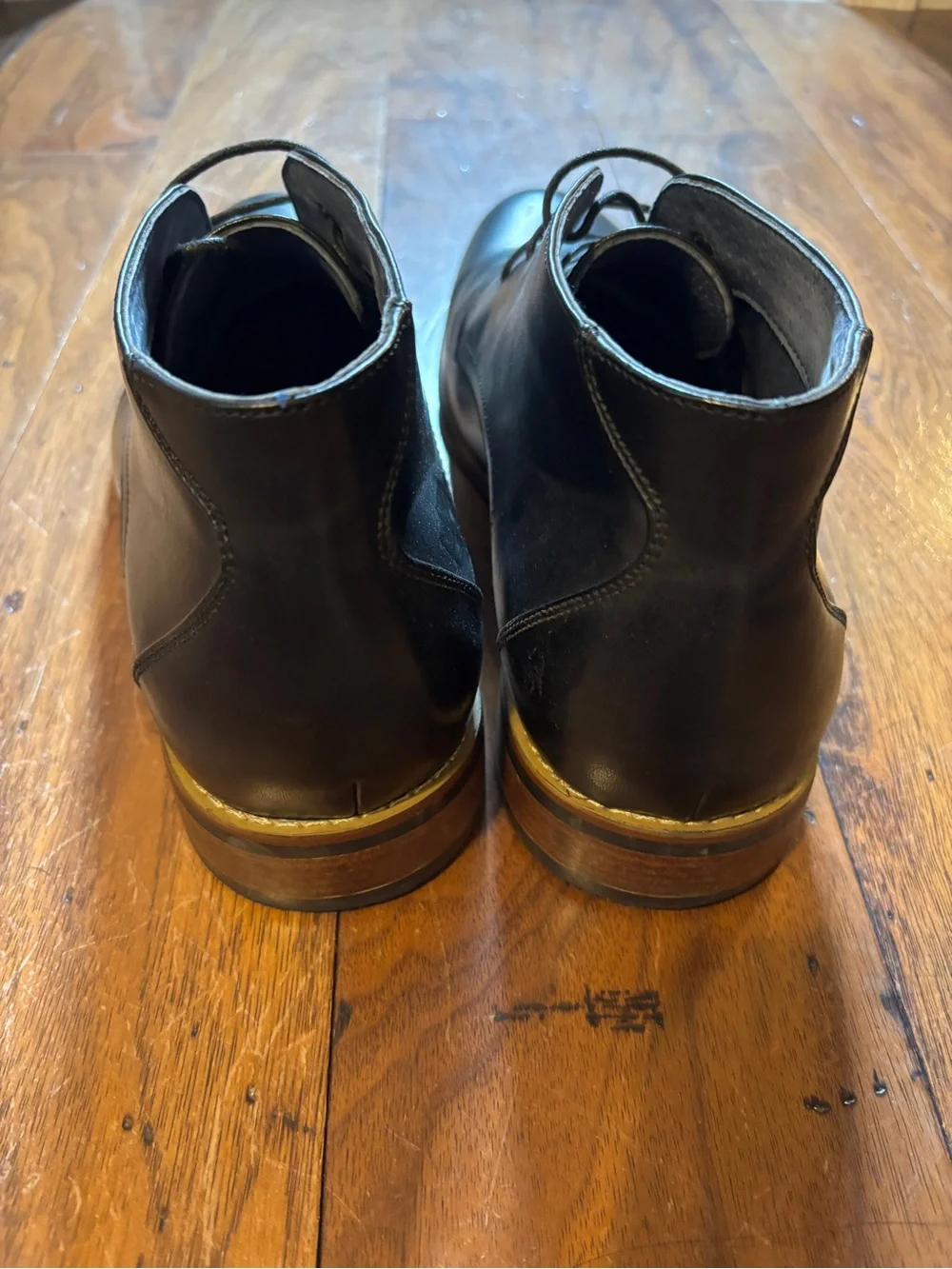 Men’s Black Leather Hightop Dress Shoes